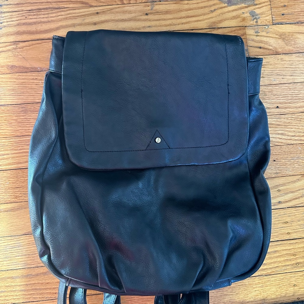 Merona Black Backpack With Rectangular Shape And … - image 5